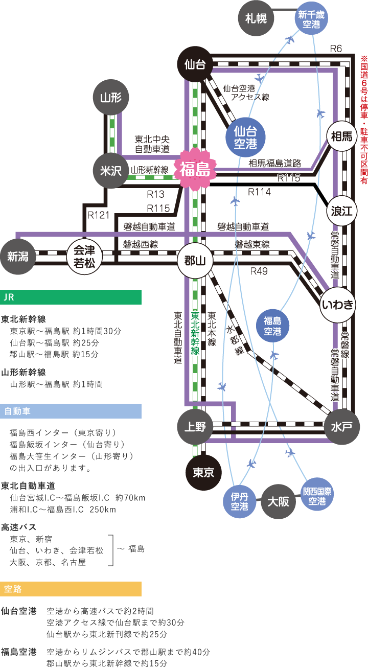 福島へのアクセス
